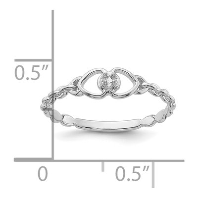 14K White Gold Diamond Heart Ring Mounting – view 6