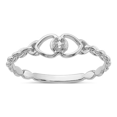 14K White Gold Diamond Heart Ring Mounting