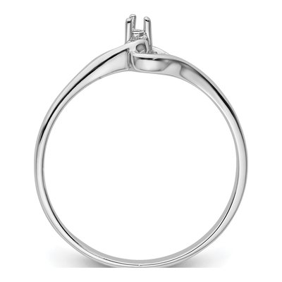 14K White Gold Heart for Custom Diamonds Ring Mounting – view 2