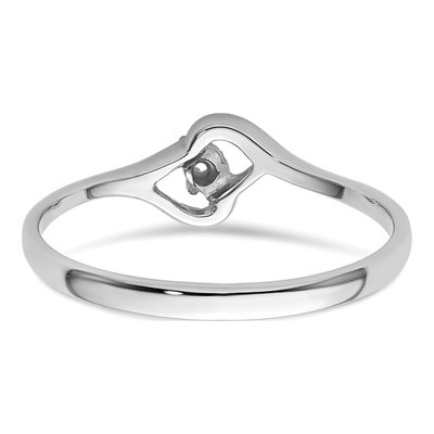 14K White Gold Heart for Custom Diamonds Ring Mounting – view 3