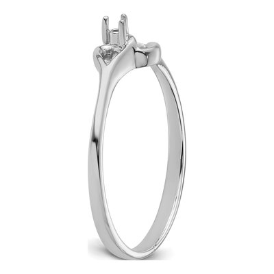 14K White Gold Heart for Custom Diamonds Ring Mounting – view 4