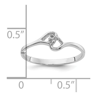 14K White Gold Heart for Custom Diamonds Ring Mounting – view 5