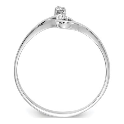 14K White Gold Diamond Heart Ring – view 3