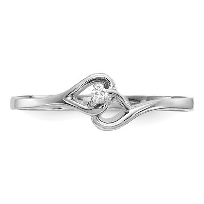 14K White Gold Diamond Heart Ring – view 5