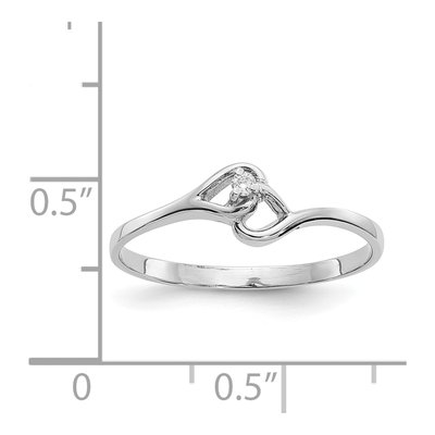 14K White Gold Diamond Heart Ring – view 6