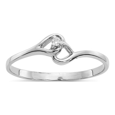 14K White Gold Diamond Heart Ring