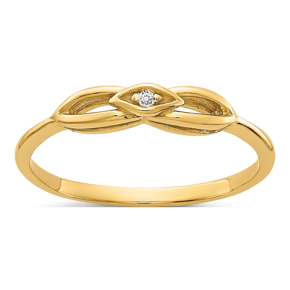 14K Polished Aa 0.008ct Diamond Ring