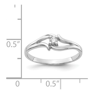 14K White Gold 1/20 ct tw Diamond Solitaire Ring – view 4