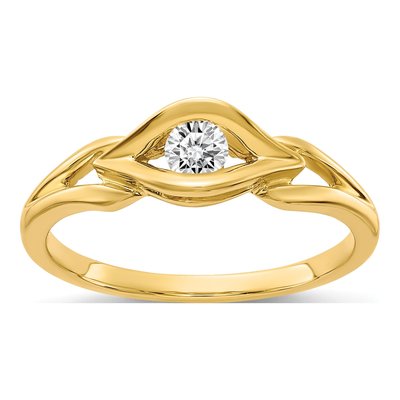 14K Yellow Gold 1/8 ct tw Diamond Channel Ring
