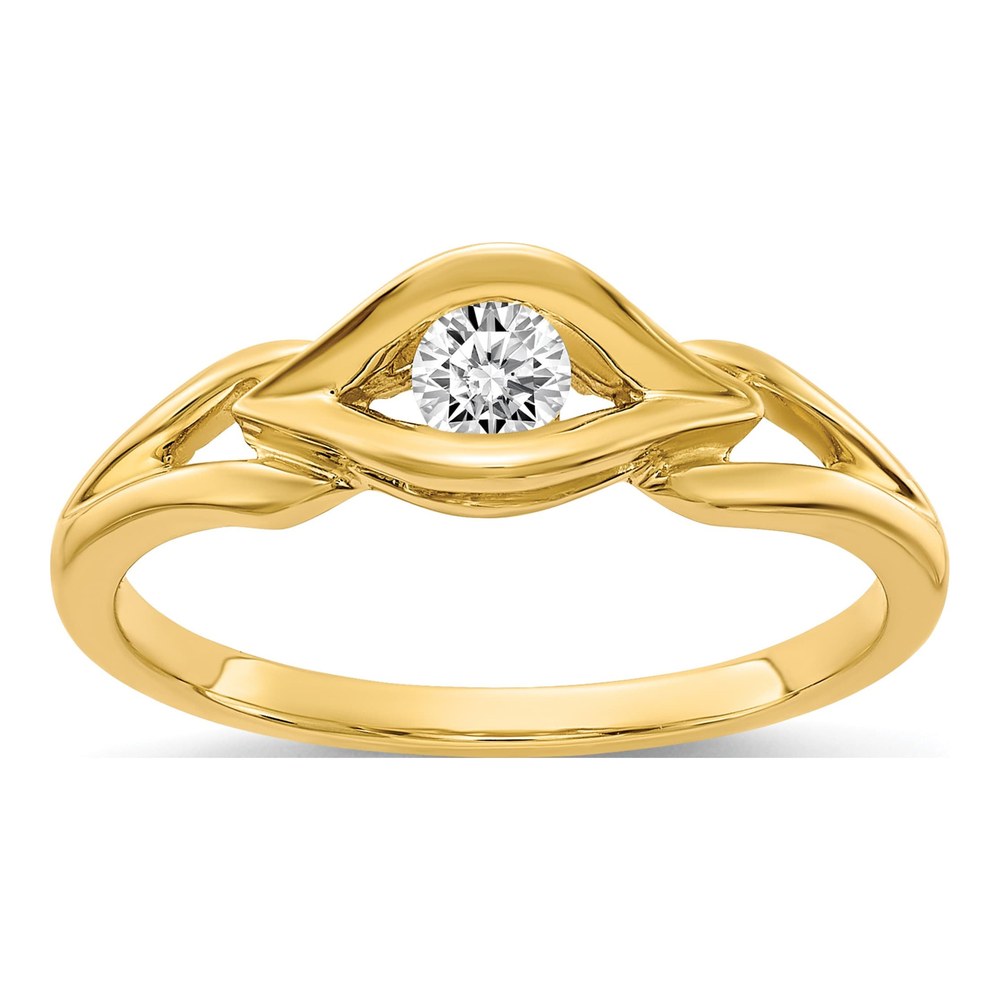 14K Polished 1/8 Carat Aaa Diamond Ring