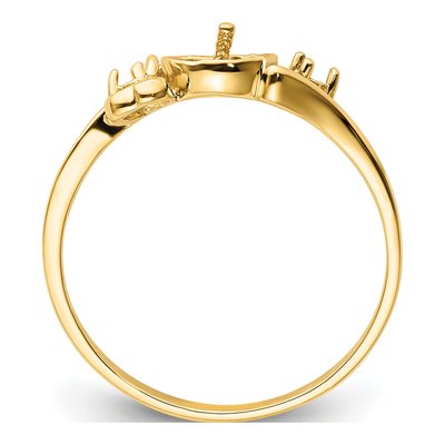 14K Yellow Gold Pearl Ring Mounting – view 3