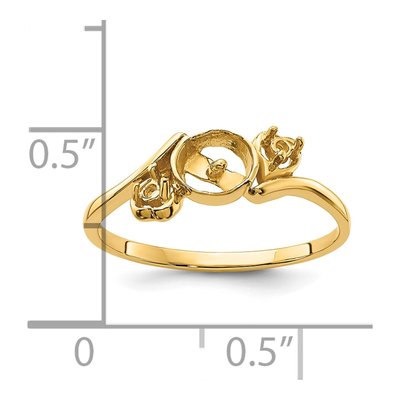 14K Yellow Gold Pearl Ring Mounting – view 6