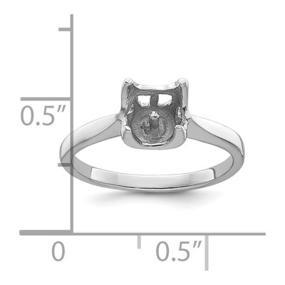 14K White Gold Pearl Ring Mounting – view 6