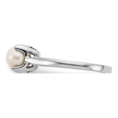 14K White Gold Freshwater Cultured Pearl Ring – view 3