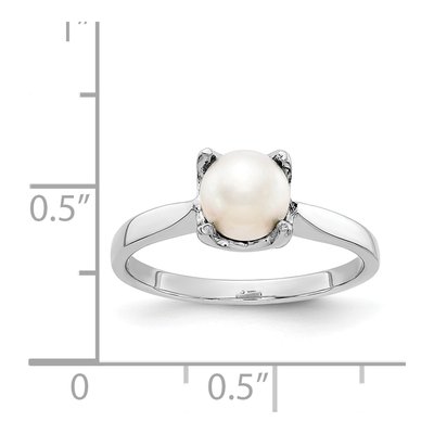 14K White Gold Freshwater Cultured Pearl Ring – view 5