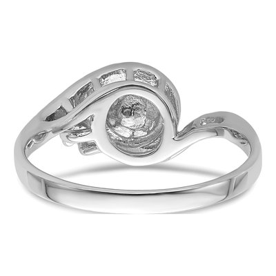 14K White Gold Pearl Ring Mounting – view 4