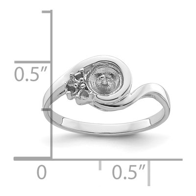 14K White Gold Pearl Ring Mounting – view 6