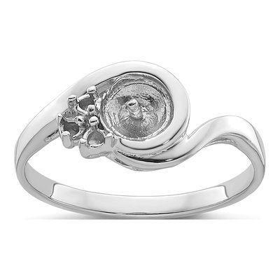 14K White Gold Pearl Ring Mounting