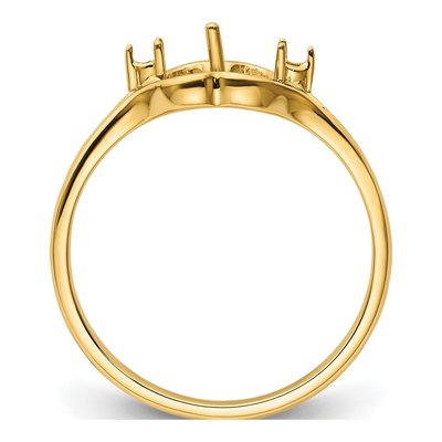 14K Yellow Gold Pearl Ring Mounting – view 3