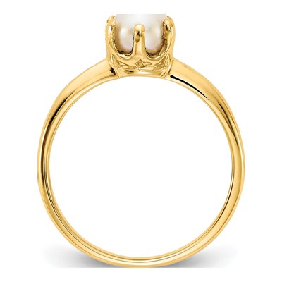 14K Yellow Gold Freshwater Cultured Pearl Ring – view 2