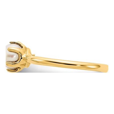 14K Yellow Gold Freshwater Cultured Pearl Ring – view 3