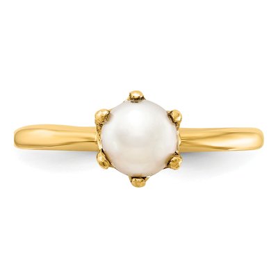 14K Yellow Gold Freshwater Cultured Pearl Ring – view 4