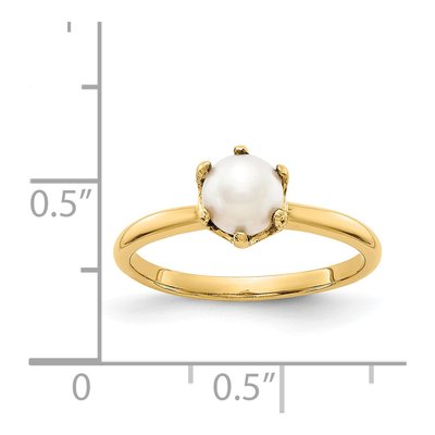14K Yellow Gold Freshwater Cultured Pearl Ring – view 5