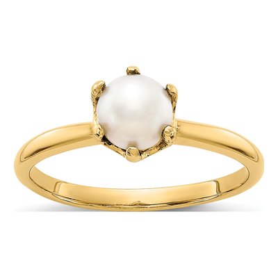 14K Yellow Gold Freshwater Cultured Pearl Ring