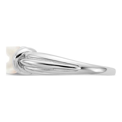 14K White Gold Freshwater Cultured Pearl Ring – view 3