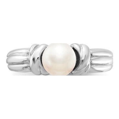 14K White Gold Freshwater Cultured Pearl Ring – view 4