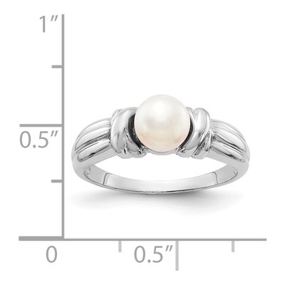 14K White Gold Freshwater Cultured Pearl Ring – view 5