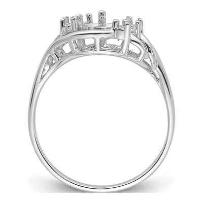 14K White Gold Pearl Ring Mounting – view 3