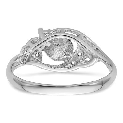 14K White Gold Pearl Ring Mounting – view 4