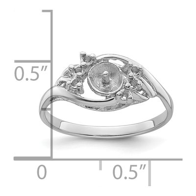 14K White Gold Pearl Ring Mounting – view 6