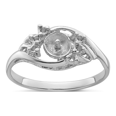 14K White Gold Pearl Ring Mounting