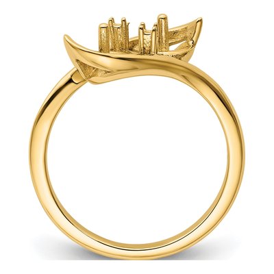 14K Yellow Gold Pearl Ring Mounting – view 3