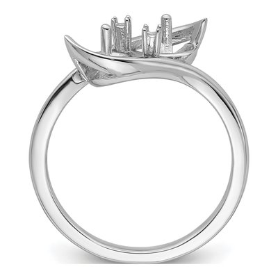 14K White Gold Pearls Ring Mounting – view 3