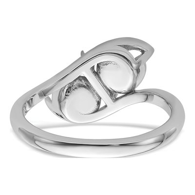 14K White Gold Pearls Ring Mounting – view 4