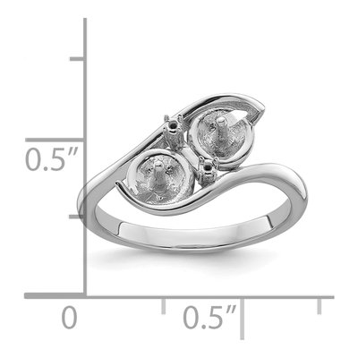 14K White Gold Pearls Ring Mounting – view 6