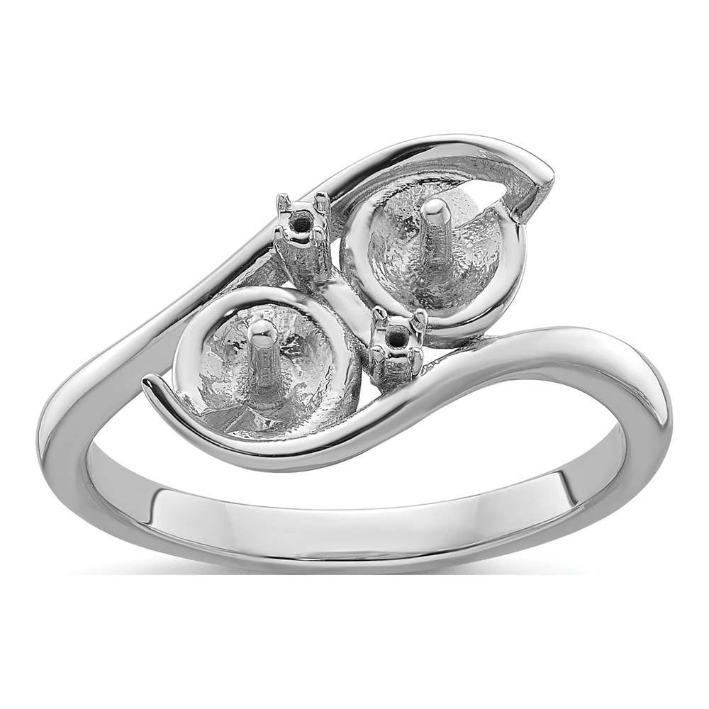 14K White Gold Pearls Ring Mounting