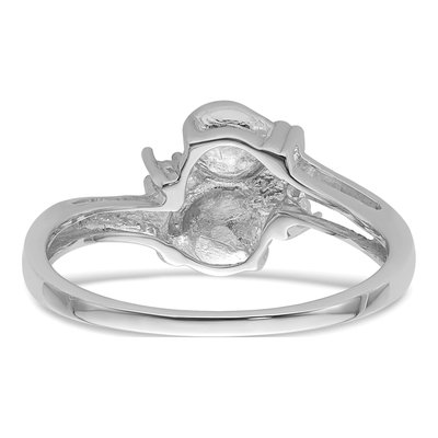 14K White Gold Pearls Ring Mounting – view 4