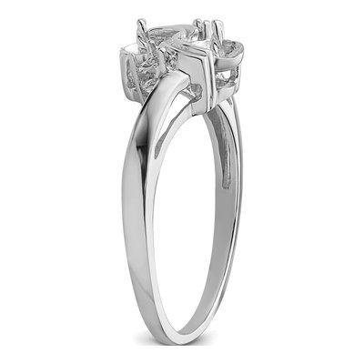 14K White Gold Pearls Ring Mounting – view 5