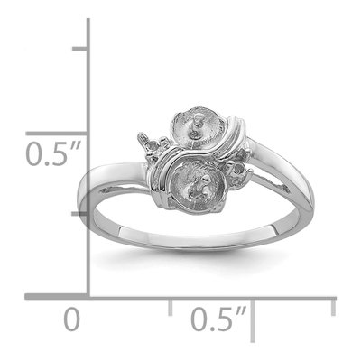 14K White Gold Pearls Ring Mounting – view 6