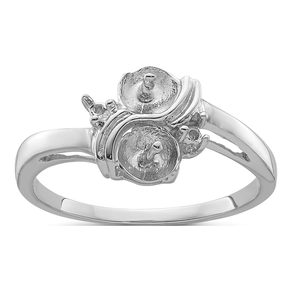 14K White Gold Pearls Ring Mounting