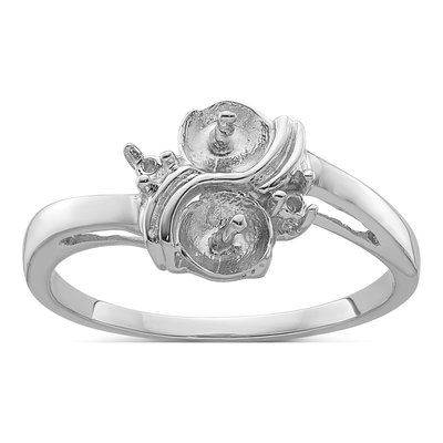 14K White Gold Pearls Ring Mounting