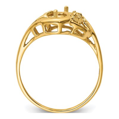 14K Yellow Gold Pearl Diamond Ring Mounting – view 3