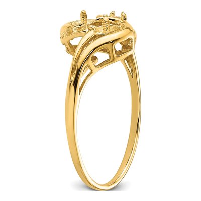 14K Yellow Gold Pearl Diamond Ring Mounting – view 5