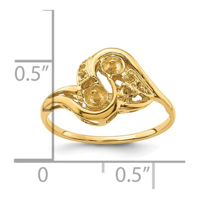 14K Yellow Gold Pearl Diamond Ring Mounting – view 6