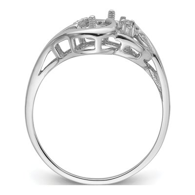 14K White Gold Pearl Diamond Ring Mounting – view 3