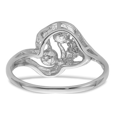 14K White Gold Pearl Diamond Ring Mounting – view 4